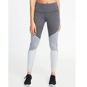 Colorblock High-Waist Leggings - Gray